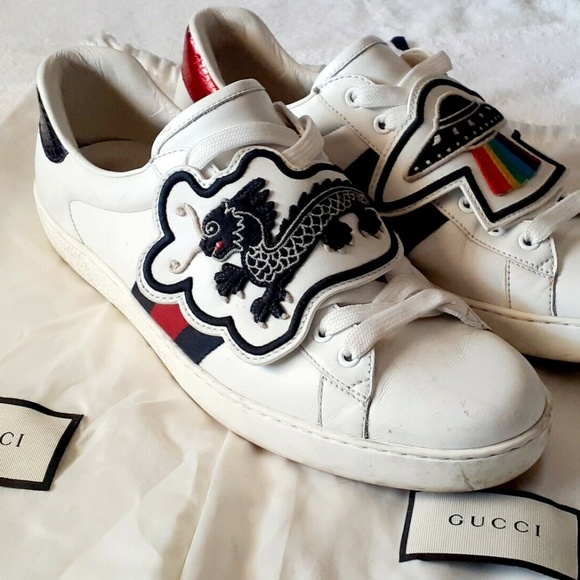 Gucci Other - Gucci Ace w/UFO & Dragon Embroidered Patches